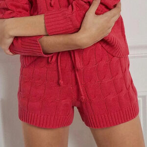 Anthropologie‎ Saturday Sunday Ellyn Cable-Knit Pink Shorts